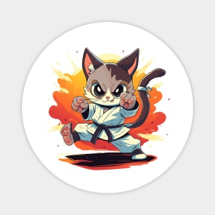 karate cat Magnet